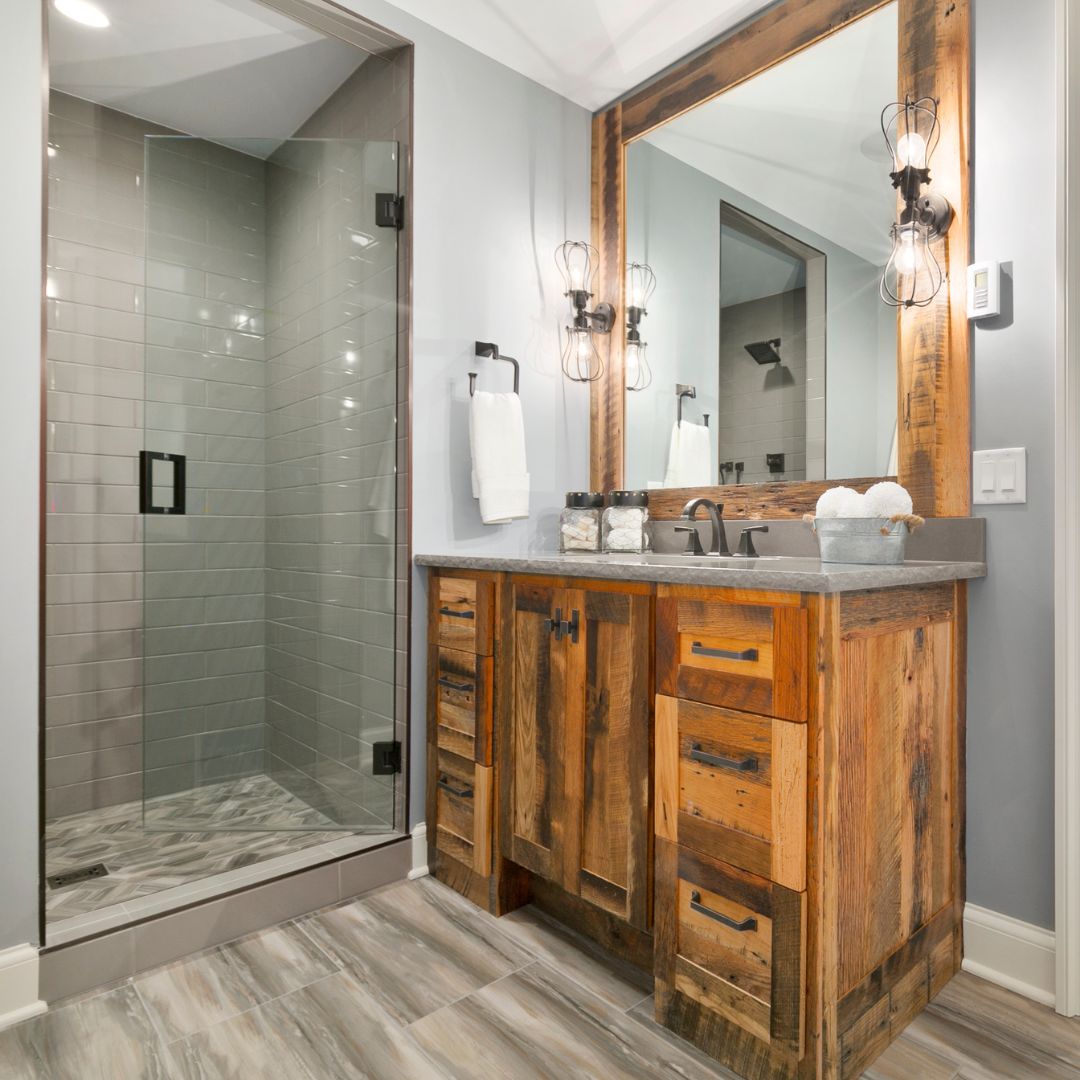 Wall Sconces in a bathroom