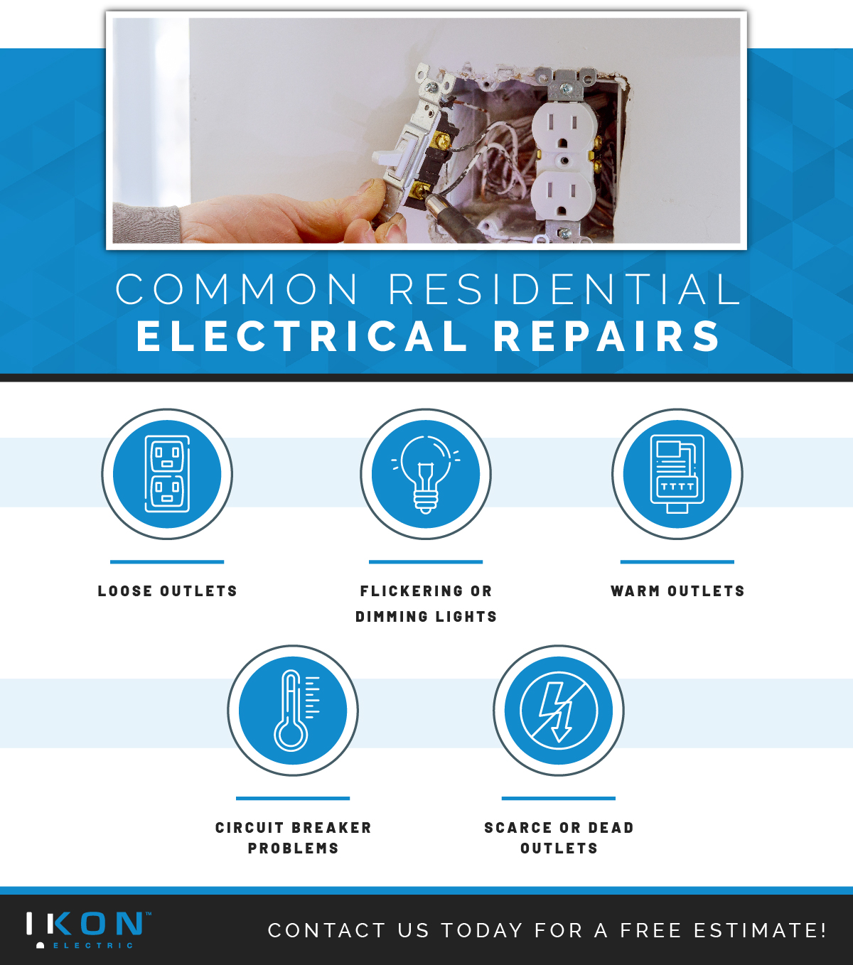 Infographic About Common Residential Electrical Repairs