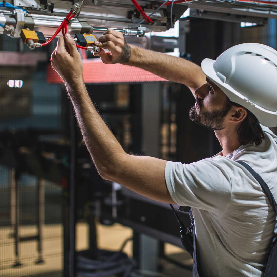 electrician installing new equipment