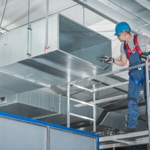 electrician checking air system